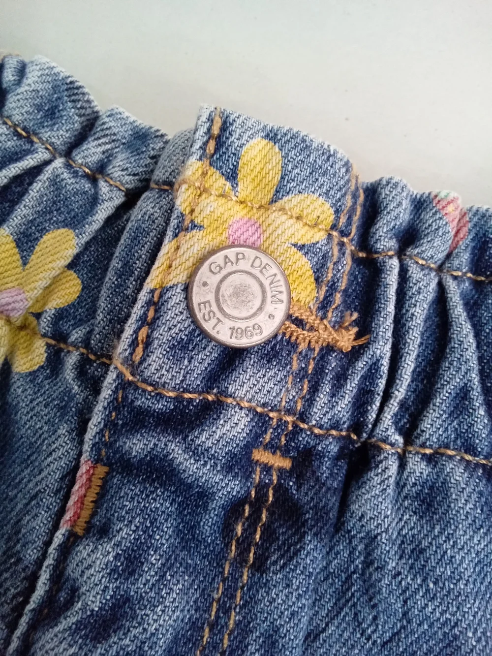 Baby Gap Girls Fruit Floral Denim Shorts Frayed Hem NWT